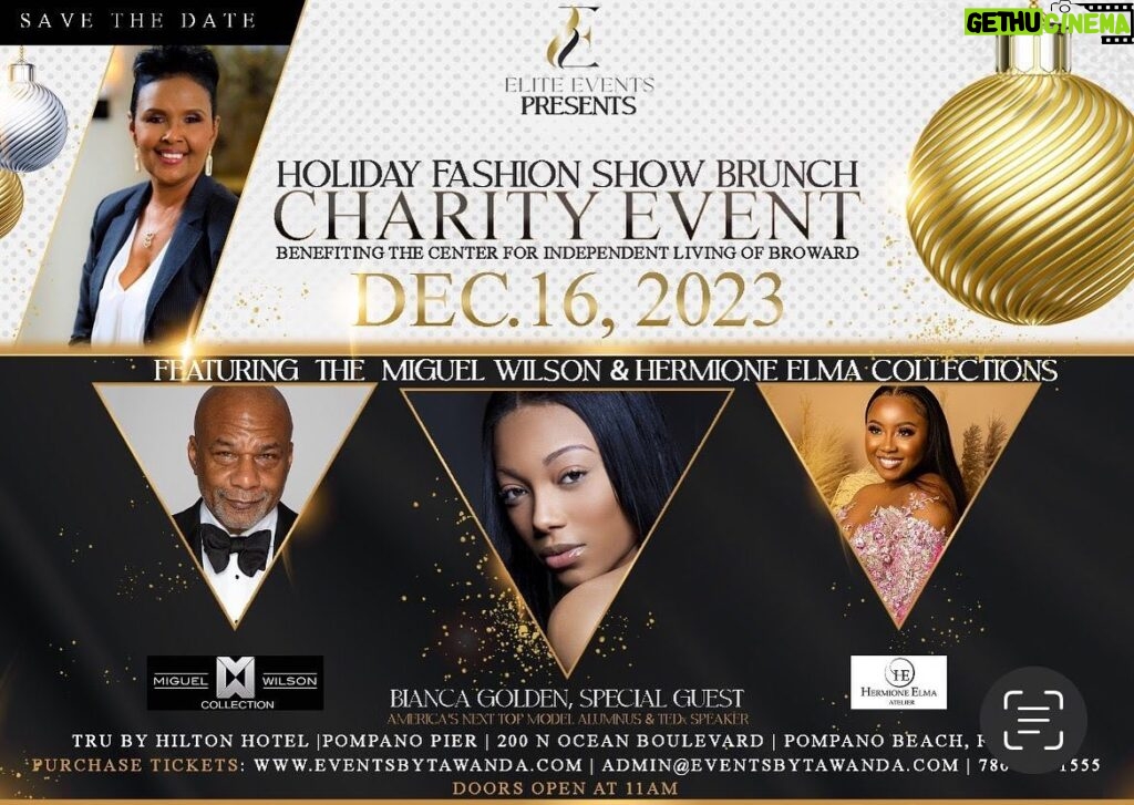 Bianca Golden Instagram - I'm super excited! I have a strong passion for giving back, especially when kids are the benefactors. With the holidays approaching, I'm eagerly anticipating the opportunity to team up with Elite Events by Tawanda for their Holiday Fashion Show Brunch Charity Event. Meet me in Florida on December 16, 2023, for what promises to be an unforgettable experience. To find out more, check out Elite Events' website. www.eventsbytawanda.com #eliteshares #eliteevents #atm #givesback @eliteeventsbytawanda