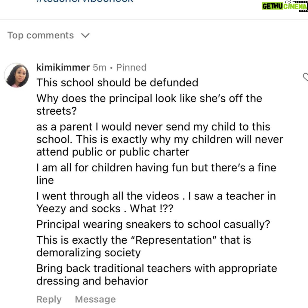 Bianca Golden Instagram - Being a teacher is HARD! Imagine creating a space for joy only for people to focus on how you're dressed. Ask the critical questions- are they qualified- WE ARE. Are their students learning & are they safe physically and emotionally- THEY ARE! Worry less about our garments and more about the current state of education. FYI: our videos are made on dress down days 🙄 STOP FIGHTING WITH TEACHERS & EDUCATORS. We deal with enough.