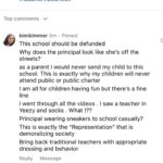 Bianca Golden Instagram – Being a teacher is HARD! Imagine creating a space for joy only for people to focus on how you’re dressed. Ask the critical questions- are they qualified- WE ARE. Are their students learning & are they safe physically and emotionally-  THEY ARE! 

Worry less about our garments and more about the current state of education. 

FYI: our videos are made on dress down days 🙄
STOP FIGHTING WITH TEACHERS & EDUCATORS. We deal with enough.