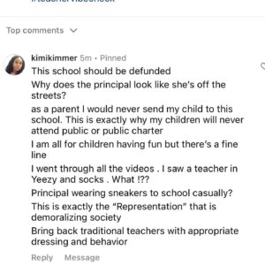 Bianca Golden Instagram - Being a teacher is HARD! Imagine creating a space for joy only for people to focus on how you're dressed. Ask the critical questions- are they qualified- WE ARE. Are their students learning & are they safe physically and emotionally-  THEY ARE! 

Worry less about our garments and more about the current state of education. 

FYI: our videos are made on dress down days 🙄
STOP FIGHTING WITH TEACHERS & EDUCATORS. We deal with enough.