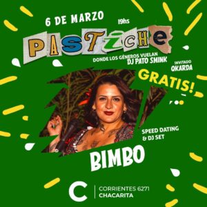 Bimbo Godoy Instagram - Miren quién viene a PASTICHE de nuevo 🦆

A pedido del público proclamadísimo vuelve el SPEED DATING junto a la reina @srtabimbo, #podran? Además, se rompe un SET ACCURATE para dejarle la pista más que ready a nuestro residente y con su set para volarla un poquito @patosmink 🎧

Sin dudas el mejor plan de miércoles con DJs en vivo, juegos, speed dating, invitades y la mejor barra de Chacarita.

Rerservá tu lugar en Passline, la entrada es libre y gratuita, pero si querés venirte un ratito antes a comer y tomar algo rico 🥃 Ojo que arrancamos más temprano en marzo ehhh

Quedate atentx que vamos a estar contando quiénes nos acompañan en esta edición

🗓️ Miércoles 6 de marzo, de 19 a 01 hs
📍 Av. Corrientes 6271, Chacarita