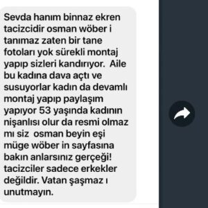 Binnaz Ekren Instagram - 📌📌📌📍📍DİKKAT📍📌📍📌📍📌
Herkese iyi pazarlar☀️
malum  tescilli saplantılı  tacizcinin yeni fake hesaplarıdır.  Gerekli acıklamayı , mahkeme celbini, gazete haberlerinin bir kısmını. Daha sonra çıkanlalarda oldu. bir müddet evvel profilime sabitlemistim. En son samimiyet derecesini bilmediği için teyzem kadar yakınım @sesevdakaraca  ya  kaydirinca  göreceğiniz mesajı gondermistir. Bu hesap kendisine ait  Çakma hesaplardan sadece  biri.  Sadece iki tanesini tesbit edebildik Diğer Japon kız fotoğrafıyla da  flowermagnoliax  bana hakaretler edip kendine fantasik övgüler düzüyor. Onu da kaydirinca gorursunuz. 😀. Delil teskil edecek şekilde elinize geçen mesaj ve doneleri bana ulaştırmanız rica ediyorum. Çok sevgiler♥️
Ayrıca 53 yaşında değilim 5 Nisan'da 51 olacağım inşallah☀️🙏🏻♥️ sağlikla güzelliklerle gelsin yeni yasım 🌺