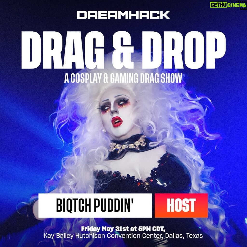 Biqtch Puddin Instagram - Excited to annouce that I am hosting the first ever Drag Show for @dreamhack @dreamhackna! Drag & Drop: A Cosplay & Gaming Drag Show happens on Friday, May 31st at 5PM CDT exclusively at #DHDallas. Stoked to join the #DREAMHACK family and so looking forward to this incredible drag show. I’ll also being doing panels, a meet & greet and other events all weekend at the convention. So stay tuned for more details! 👀🔥 Photo taken by @davidelaffe 📸