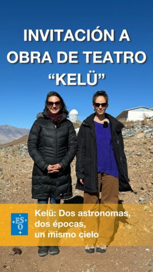 Blanca Lewin Instagram - El próximo 25 de mayo es el estreno de “Kelü: Dos astrónomas, dos épocas, un mismo cielo”, la obra de teatro de @interdram que trata de un encuentro –y un viaje en el tiempo– entre dos famosas astrónomas; la chilena María Teresa Ruiz y la inglesa Cecilia Payne Gaposhkin, ambas en el comienzo de sus carreras 🔭⭐👩‍🔬.

En este video, las actrices de la obra que interpretan a las astrónomas, Blanca Lewin @blancalewin y Adriana Stuven @adristuven, invitan a todos quienes quieran conocer más de astronomía y reflexionar sobre el género en la ciencia, a ver esta obra que, les adelantamos, ¡está increíble ✨!

¡No se la pierdan!

🎟️ Entradas disponibles por Ticketplus y en boleterías de @teatrouc.
📆 Miércoles 29 mayo al sábado 22 junio (funciones de miércoles a sábados)
⏰ 20:30 hrs

#esochile #eso #lasilla #coquimbo #santiago #teatrochile #teatro #astronomiachile #cielosdechile #enanacafe
