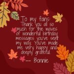 Bonnie Raitt Instagram - To my fans: Thank you all so much for the waves of wonderful birthday messages you’ve sent my way. You’ve made me very happy and deeply grateful. — Bonnie