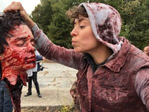 Briana Venskus Instagram - Well shit ya’ll...

5 years, 4 seasons, and shit ton of new friends later... it’s feeding time 🖤

Many thanks to @gnicotero and @coreybrianreed for giving me the most horrifically classic #TWD death ever 🧟

@amcthewalkingdead @thewalkingdead 
@skyboundent