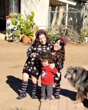 Briana Renee Instagram - Almost every year we wear matching pajamas on Christmas morning ☀️🎄 This year we are The Nightmare Before Christmas Presents 🎁 #familytradition #4generations #christmas2022 #noplacelikehome 💜