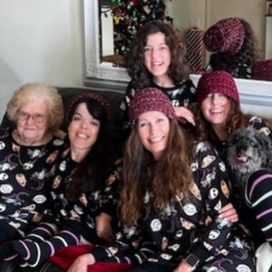 Briana Renee Instagram - Almost every year we wear matching pajamas on Christmas morning ☀️🎄 This year we are The Nightmare Before Christmas Presents 🎁 #familytradition #4generations #christmas2022 #noplacelikehome 💜