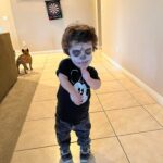 Briana Renee Instagram - Happy Halloween 👻 🎃Skeleton & Wilford Warstache 💀🕺🏻 #trickortreat