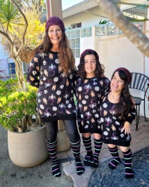 Briana Renee Instagram - Almost every year we wear matching pajamas on Christmas morning ☀️🎄 This year we are The Nightmare Before Christmas Presents 🎁 #familytradition #4generations #christmas2022 #noplacelikehome 💜