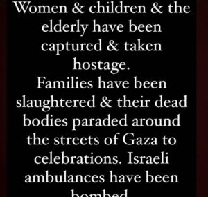 Brianna Brown Instagram - I support Israel’s right to defend itself. 

Praying for every innocent life (Israeli & Palestinian) that will be lost and effected over this unnecessary political attack. 

I rarely post politically but for this I had to speak out. I am sending so much love to everyone during this complex time that requires so much compassion, consciousness and abandoning tribalism. I’m no longer willing to argue with anyone who can justify kidnapping children, killing innocent people and celebrating dead bodies and so much more. Anti-semitism, hate and evil can not be argued with. It is a toxic cancer and I pray for you if your heart is filled with it. What happened this weekend is terrorism and is an act of war. Nothing positive will come from it. God help us all. 🙏🏽🤎

***Also if you are being swarmed by people (who never followed you before with hate online cause of supporting Israel see that most are bots or trolls. They are swarming anyone who posts about supporting Israel. Over 3/4 of the “people” who posted venomously on my post have no or few posts.  Always check their followings and they are repeating the same verbiage. Don’t be fooled. They are spreading misinformation to justifying killing the Jews just like the nazis did. Call them out, turn off your comments and keep speaking out!