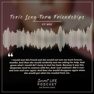 Brianne Davis Instagram - Secret Life Podcast Ep #192 - Toxic Long-Term Friendships — Dive into a raw and transformative journey with Brianne Davis-Gantt on this week’s Secret Life Podcast, where she exposes the harsh reality of enduring toxic friendships. Brianne pulls no punches as she explores the reasons we cling to long-term relationships that drain our spirit and violate our boundaries. With her characteristic candor, she shares the signs of unhealthy friendships, from friends who can’t rejoice in your success to those who emotionally manipulate or abandon you when you need them most.

Through personal anecdotes and professional insights, Brianne guides listeners through the process of recognizing these detrimental patterns and the courage it takes to let go. If you’re grappling with the pain of a friendship breakup or questioning the dynamics of your social circle, this episode offers a powerful reflection on self-worth and the pursuit of truly supportive connections. It’s time to reassess your friendships and make space for healthier, more fulfilling relationships.

Tune in, and prepare to be empowered to release the toxic ties that bind.
______

If you or anyone you know is struggling with addiction, depression, trauma, sexual abuse or feeling overwhelmed, we’ve compiled a list of resources at secretlifepodcast.com.
______

HOW CAN I SUPPORT THE PODCAST? Tell your friends & Share Online! Follow, Rate & Review wherever you listen to podcasts.  You can now rate us on Spotify! Listen everywhere you podcast: https://linktr.ee/secretlifepodcast

To share your secret and be a guest on the show email secretlifepodcast@icloud.com

#SecretLifePodcast #ToxicFriendships #LettingGo #HealthyBoundaries #SelfWorth #FriendshipBreakups #EmotionalHealth #PersonalGrowth #RealTalk #LifeLessons
