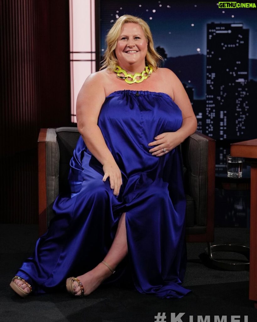 Bridget Everett Instagram - Had such a great time on @jimmykimmellive tonight! Check it out! Thx @alexisbittar for the statement necklace. I love it so much! @jessica.ahn and @ditadoeshair made me feel so pretty. and @quinndustry made me such a beautiful dress. Beavertails taped within an inch of their life. I dream of a day when someone makes a comfortable strapless bra for those of us with big knockers.