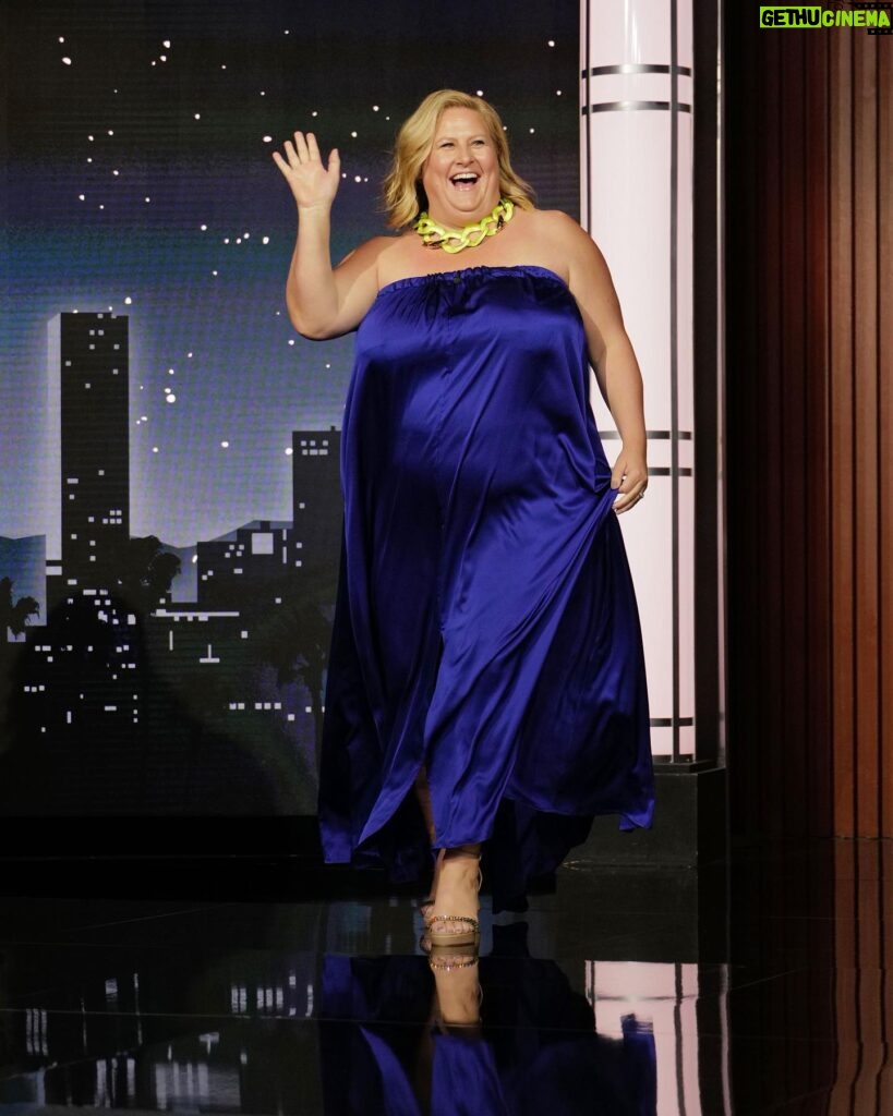 Bridget Everett Instagram - Had such a great time on @jimmykimmellive tonight! Check it out! Thx @alexisbittar for the statement necklace. I love it so much! @jessica.ahn and @ditadoeshair made me feel so pretty. and @quinndustry made me such a beautiful dress. Beavertails taped within an inch of their life. I dream of a day when someone makes a comfortable strapless bra for those of us with big knockers.