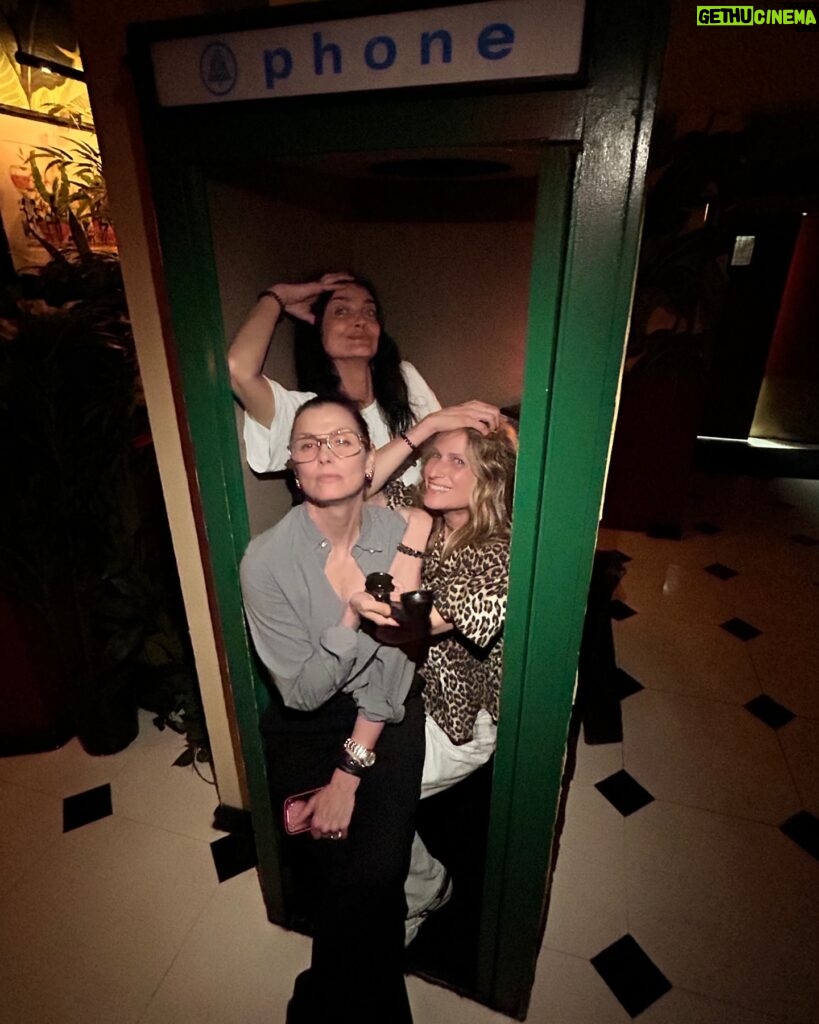 Bridget Moynahan Instagram - Because the girls need to celebrate each other. Love you @beckiemartinastyle @indochinenyc #oldschool #phonebooth #nyc #slinkyservice #chic #delicious #goodoletimes #oldfriends