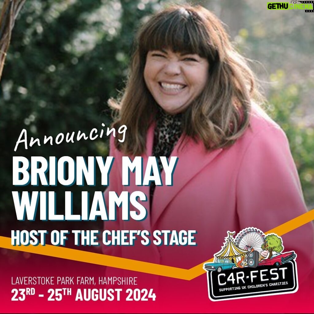 Briony May Williams Instagram - Escape to the Country, Food Unwrapped, Morning Live, Great British Bake Off & CarFest 2024! That’s right Briony May Williams is returning next summer as Host of The Chef’s Stage. Tickets on sale now! Link in bio. #CarFest 2024