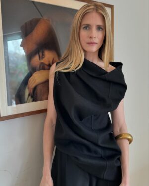 Brit Marling Instagram - we wrote A MURDER AT THE END OF THE WORLD during the height of the pandemic, so many of the writers in the room met IRL for the first time at the WGA awards on Sunday. Thank you to @wgawest @wgaeast for the nomination for best limited series. It was the first time we all got to be around a real table together. The only person missing was Dominic Orlando — a writer who worked with us since OA I.  He had a ferocious imagination and a laugh so wonderful it made you want to be funny for him everyday. He crossed over to the other side in 2021. But I think his spirit was around Sunday night. I think he was probably laughing.

A few images of the zoom room for A MURDER / the early collages I made above my desk while dreaming up Darby / the dogs that kept us sane through it all. 

@amurderattheend @fxnetworks 

@therow @graymeganbowman @fionastiles @hairbymarilee @anivalm @narrativepr