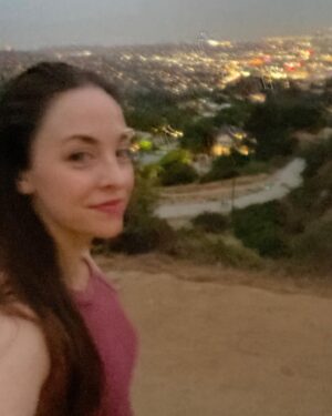 Brittany Curran Instagram - Hiking up, looking down @ Hollywood nights 🌒🦇🖤🦉✨🍃