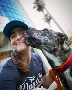 Brittany Curran Instagram - I had the absolute pleasure of spending yesterday evening with sweet and loving Ruby here, who is currently READY FOR ADOPTION! 🐾🫶🏻 Ruby is a one-year-old puppy, brindle coat, 50 pounds, and the friendliest girl. She loves walkies, loves to explore, loves other dogs, and loves every single person who happens to find themselves within her vicinity. She also particularly loves quality scritches behind her left ear. 

If you want to apply to adopt Ruby, copy and paste this link: https://www.wagsandwalks.org/la-adoption-application

@wagsandwalks #wagsandwalks #adoptdontshop #losangeles #losangelesdogrescue