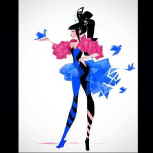 Brittany Myers Instagram - 💖💙Over the Moon is out on Netflix !! I will have lots of over the moon drawings to share! Such an amazing team brought this movie to life, couldn’t be more grateful to work along side them !

💙💜💕 here is An early drawing of Chang’E to explore design and style. Final design in the movie by the amazing Jin Kim