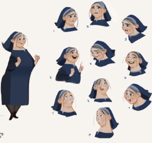 Brittany Myers Instagram - Sister Marie expressions for The Magician’s Elephant 🐘😊✨