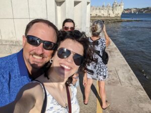 Brittany Raymond Instagram - With the sun in our eyes and very little sleep we took the streets of Lisbon today with little to no recollection of how to take a proper selfie. You'll notice we got it right eventually. It only took 23 tries.
