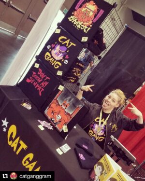 Brooke Leigh Thorne Instagram - We have an Instagram for Cat Gang now! Realized we didn’t have one 😂
#Repost @catganggram
・・・
It’s been brought to our attention WE DIDN’T HAVE AN INSTAGRAM?? 💀 it’s the last day of DesignerCon! Come say hi to @dexbonus and @rubberninja! Booth 1749