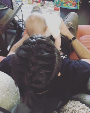 Brooke Leigh Thorne Instagram - My husband let me braid his hair 👀🖤