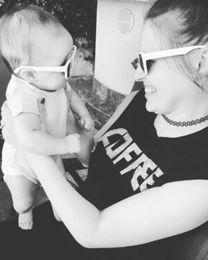Brooke Leigh Thorne Instagram - Day 15?? Clarke and I are both losing hair. It’s very normal post partum, although I didn’t get to have luxurious thick hair while pregnant booo. Clarke’s hair is accidentally mohawking and I’m a fan. We bought our first “mommy and me” items: matching sunglasses. Poor thing is going on walks with me every other day and no amount of shaders make the sun dim enough for her poor little peepers so I got us sick shades. Naturally, she immediately flung them off her face so uh whoops? The walks have been so nice as an excuse to leave the house when it’s a bit cooler but the process to get her ready to go keeps adding more and more things. Poor girl. It’s not her fault she’s got brand new eyes and skin 🙈