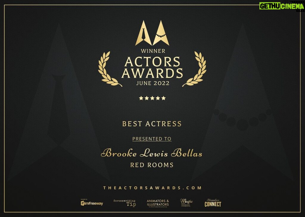 Brooke Lewis Bellas Instagram - ACTORS AWARDS 2022 BEST ACTRESS “RED ROOMS” I am humbled & honored to share this incredibly surprising, but beautiful & blessed @actorsawards #actorsawards for this #awards event’s overall #bestactress award🏆 I never expected this tremendous honor for our #redrooms #webseries as I am proud to say this is an ensemble cast web series🎭 After winning ‘Best Ensemble Cast’ at this event, overall ‘Best Of Fest’ awards are presented & I was truly honored to have been chosen ‘Best Actress’ from this event’s Official Selections🙏🏆🎭 I was so moved by this, I cried for days❤️ I genuinely never expected something like this, as I take so much pride in this piece as the #producer on this project & having had the opportunity to work with this incredibly talented ensemble cast of true veteran #actors 🎭 I also take so much pride in honoring my full teams, as it takes an army to create a professional project & I strongly believe in acknowledging my teams & celebrating all talent & departments, especially the other actors who make this #streaming #series what it is because of their talents & hard work🙌🎭🙏 We filmed this web series completely #virtually during the worst of the pandemic & we faced challenges in every way. In the end, we all proved that staying committed to our craft & doing what we love will always prevail🙏🎥Thank you to this incredible production team who believed in us at the most inopportune time in our lives & I cannot wait to share your talents with the world❤️ Last, but not least, gratitude to my “Red Rooms” collaborator, creator, & director @thejoshuabutler who took this journey with me & #phillychickpictures 🎥, went through true #darkweb hell & back with me, believed in my acting talents🎭, pushed me, & stated years ago, “It would mean the world to me if you won a Best Actress Award under my Direction.” Gratefully, we did it!🙏🏆🎭 Thank you for sharing this award joy with me & encouraging me to share it🙏 As I’ve also shared, I am still dealing with residual health issues, healing, & working completely remotely, so amongst life’s challenges, come blessings & #wins we must acknowledge🙏 I am eternally grateful🙏🎭🙌 #actress #brookelewisbellas
