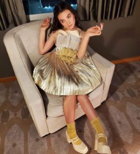 Brooklynn Prince Instagram - Last night was a dream. 💫💛 Dress: @junonafashionhouse ⭐️ Hair/MU: @emilylynnandcompany 💄 Styling: My Mama❤️ Photos: Aunt Kendall 🙃