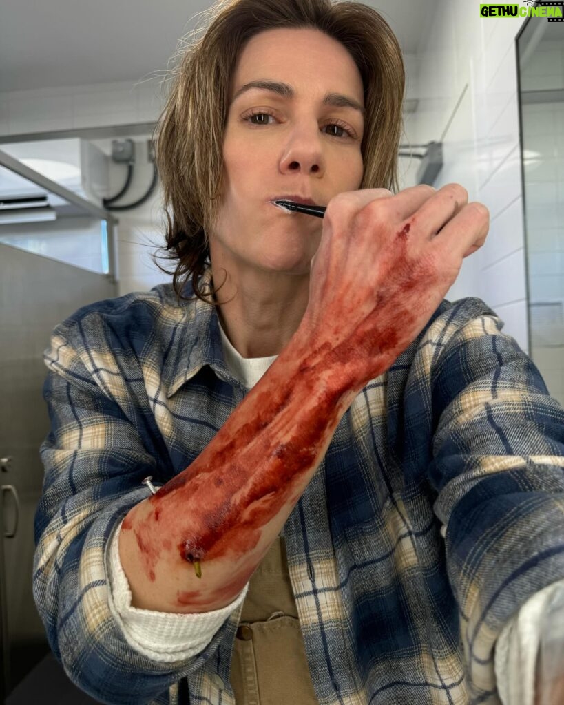 Cameron Esposito Instagram - Nail in the arm for @station19! So fun! Watch on @hulu FX makeup by @hannytj12 Xo @thepeterpaige @tessasimages