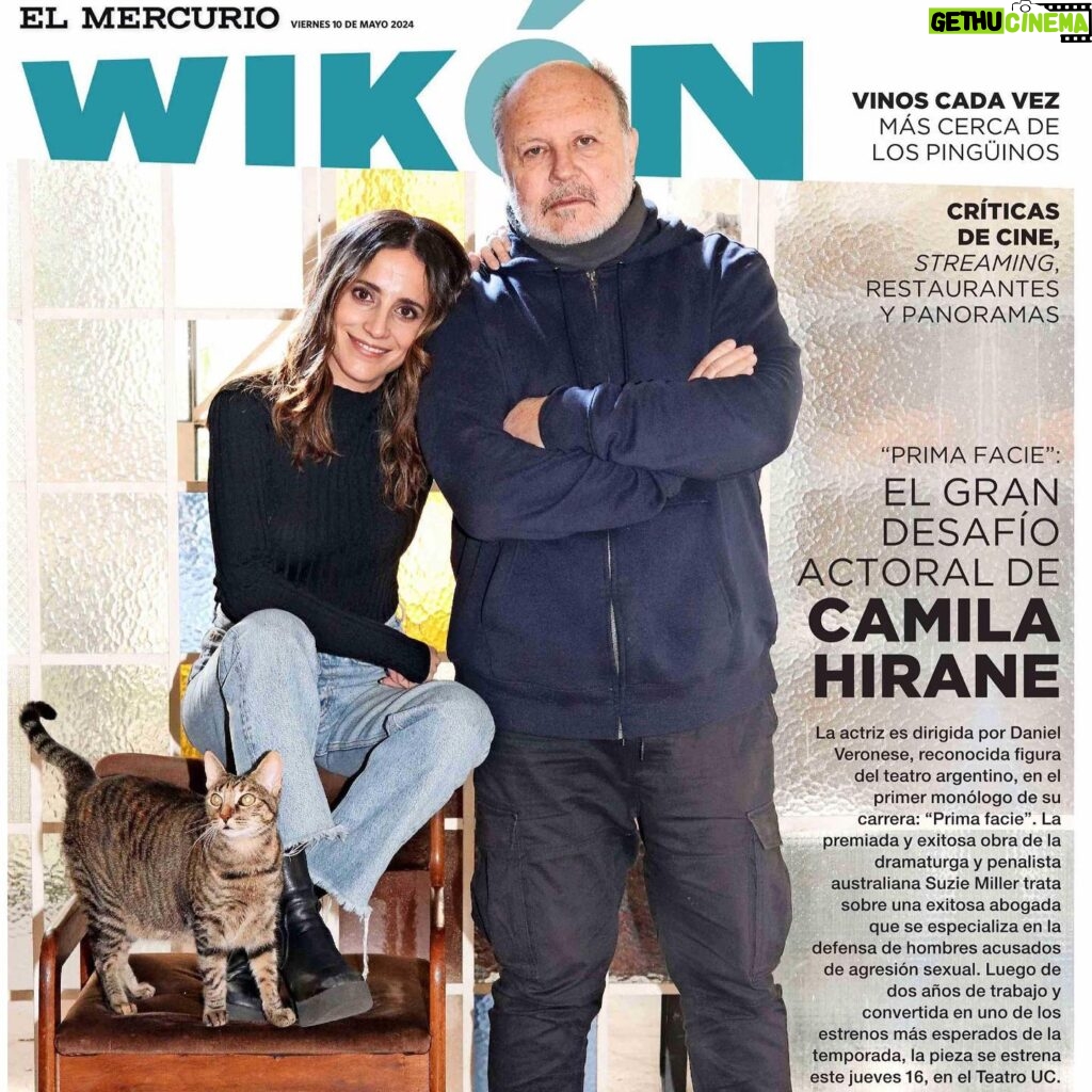 Camila Hirane Instagram - PRIMA FACIE en @revistawiken Gracias @camisaezib por esta entrevista, es una muy buena conversación sobre la obra: el sistema judicial, la mujer y lo que pasa cuando es “la palabra de ella contra la palabra de él”. Si leen la entrevista, podrán ver que el texto se mete en temas muy relevantes y de manera muy lúcida. Y querrán ver la obra. Háganlo. ♥️ Link en bio y stories! Gracias a @liaisons__ de @teatrouc y a @mariettasanti de @thecowcompany por las gestiones. Y MIL gracias a mi @agencialaluz @cotyarena @matias.lefever por una mega operación internacional para lograr esta sesión de fotos con Daniel en Buenos Aires. Ah! y gracias también a @danielveronese.teatro que ODIA las fotos pero me quiere a mi, entonces posó muy en contra de su voluntad y lo hizo rrregio! y a Nina que exigió estar en la portada porque obvio no es una gata cualquiera es una diosa del teatro 🐈♥️ Y siempre gracias a @the_maks por Prima Facie 📷 @charliemartnz 💄@damianbrissio