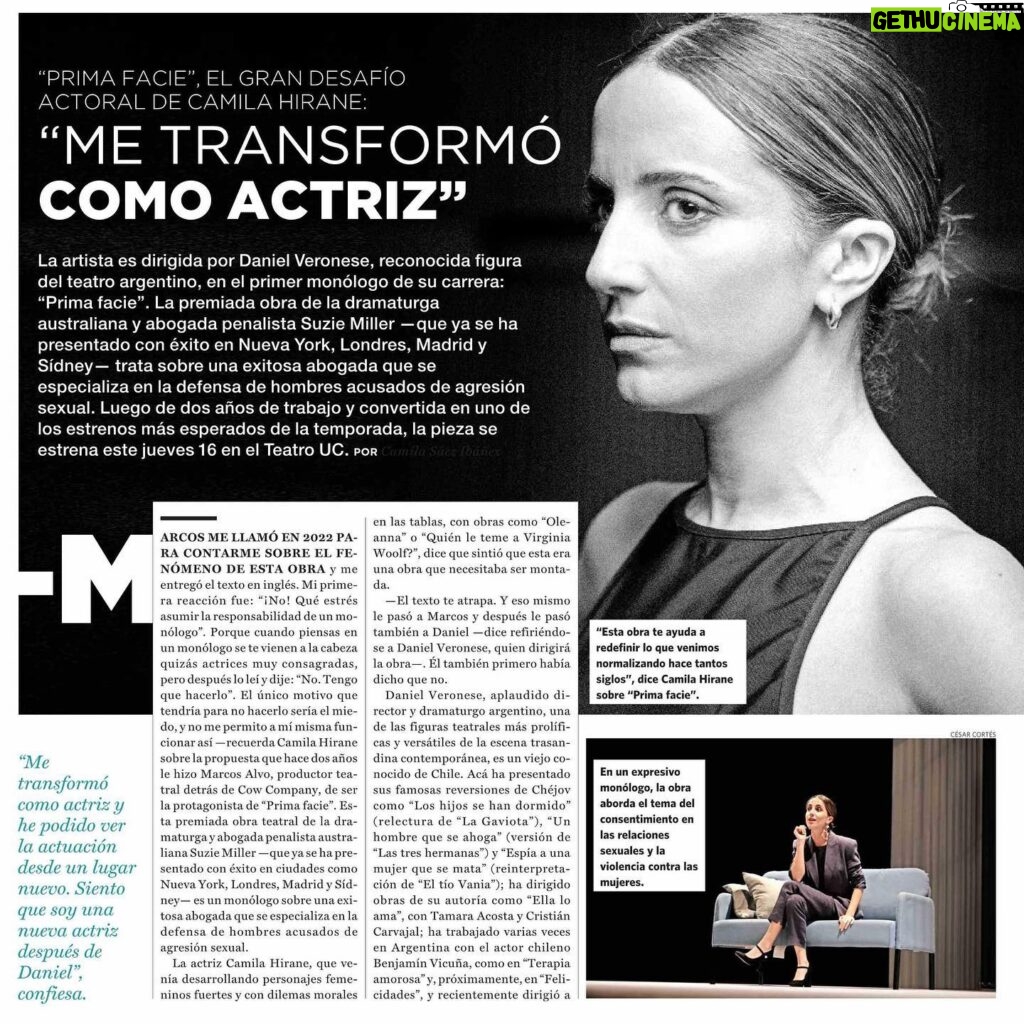 Camila Hirane Instagram - PRIMA FACIE en @revistawiken Gracias @camisaezib por esta entrevista, es una muy buena conversación sobre la obra: el sistema judicial, la mujer y lo que pasa cuando es “la palabra de ella contra la palabra de él”. Si leen la entrevista, podrán ver que el texto se mete en temas muy relevantes y de manera muy lúcida. Y querrán ver la obra. Háganlo. ♥️ Link en bio y stories! Gracias a @liaisons__ de @teatrouc y a @mariettasanti de @thecowcompany por las gestiones. Y MIL gracias a mi @agencialaluz @cotyarena @matias.lefever por una mega operación internacional para lograr esta sesión de fotos con Daniel en Buenos Aires. Ah! y gracias también a @danielveronese.teatro que ODIA las fotos pero me quiere a mi, entonces posó muy en contra de su voluntad y lo hizo rrregio! y a Nina que exigió estar en la portada porque obvio no es una gata cualquiera es una diosa del teatro 🐈♥️ Y siempre gracias a @the_maks por Prima Facie 📷 @charliemartnz 💄@damianbrissio