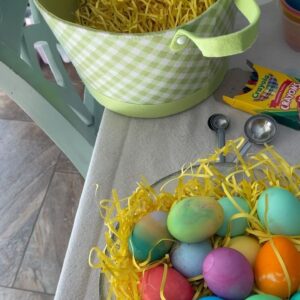 Camille Anderson Instagram - Happy Easter. He is Risen ✝️ This Easter throwback pic is one of my faves. We are inside Easter crafting today bcs of the rain… Brooklyn successfully made a panoramic sugar Easter egg, a bunny cake and colored eggs! 🐣 🐰 

How are you spending your Easter? Have a beautiful day!

Sky picture by @naturesms
#happyeaster #heisrisen🌅
