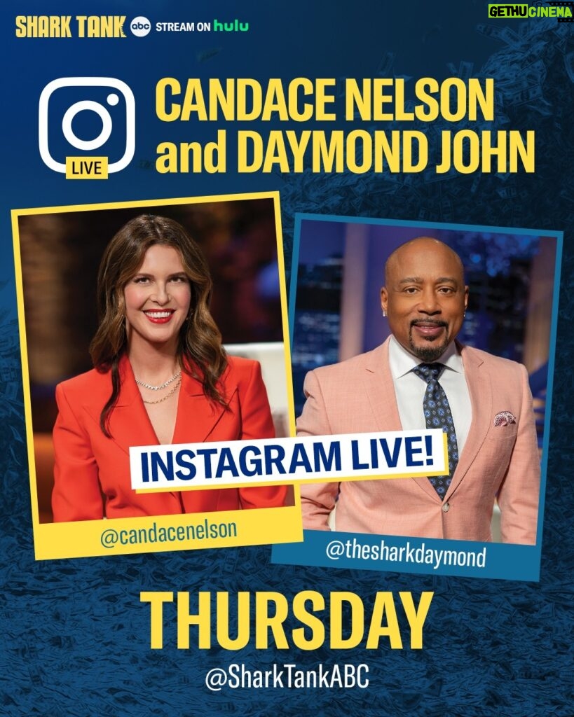 Candace Nelson Instagram - We're celebrating the season finale of #SharkTank with an Instagram LIVE! 🎉 Thursday at 3:30pm PT / 6:30pm ET, head to @SharkTankABC on Instagram to join @candacenelson and @thesharkdaymond!