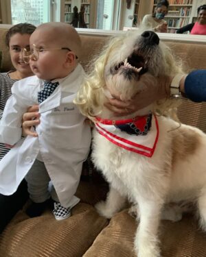 Candice Bergen Instagram - Dr Fauci with a distracted Dr Barks.