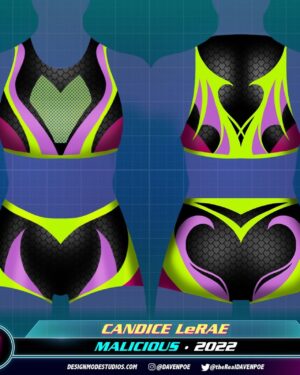 Candice LeRae Instagram - When I started wrestling I couldn’t afford gear. My Mom knew how to sew & I asked her to make gear for me. I’d buy fabric and she’d work her magic. After a couple years of helping and watching her, I learned how to make it myself.

I’ve made my own gear for the majority of my 20 wrestling career. Including all of my gear I ever wore in NXT (excluding some sweet sets of entrance wings and vests). 

Well… now I’m a Mom. I want to be present with Quill and Pawdmé when I’m home from work. I didn’t think I’d be able to design or make myself new gear anytime soon. Johnny surprised me and has some designed by @davenpoe and made by @maineventgear AND…. It’s Maleficent inspired. I did add a little pixie dust and a hidden Mickey (for my fellow Disney nerds out there).

It was an absolute “Cinderella going to the ball” set of gear. 💙🤍✨