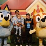 Candice LeRae Instagram - Exceeded expectations. Quill definitely thought it was the happiest day ever of his life…. Even if Bluey and Bingo were a little bigger than he expected them to be for real life. 🩵💙🧡💛🤎