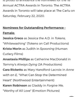 Cara Ricketts Instagram - Nominated!!! For both the 👼🏾 and 😈 in me! Thank you #actra for recognizing my work in #awae as Mary LaCroix and #navgtr for my badass Mickey in #farcrynewdawn . Thank you everyone for encouraging both sides. 🐇 and #kindredspirits . 🤯
