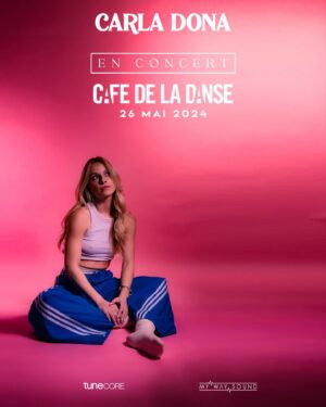Carla Hugon Instagram - 📣 ohlalala ça y’est !!! je suis tellement heureuse de vous annoncer mon premier concert 🥹

Je vous donne rendez vous le 26 mai 2024 au @cafedeladanse_paris où je vous présenterai les chansons de mon premier EP ! 💓

J’ai trop hâte de vous voir et de vous entendre chanter et danser parceque ca va mooove 🔥

Merci de tout cœur à mon label @mywaysound qui me soutient depuis le début et qui croit en ma petite ganache 🫶🏻 Et un grand merci à @tunecore.fr pour leur soutien ! 

📸 @l.a.dubos 

(Lien de la billetterie en bio)