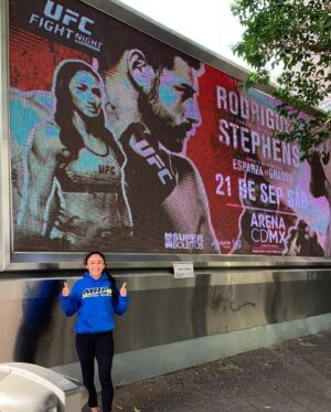 Carla Esparza Instagram - In honor of the epic title fight Saturday, posting this throwback (almost 4 years to the day), my fight vs Alexa Grasso in Mexico City. She came with the heat that 3rd round and rocked me, almost took my elbow home with her lol. Fantastic competitor, and she has only gotten better and better. Congrats, and way to represent Latina women!