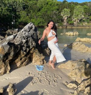 Carla Esparza Instagram - TBT to last week in Bermuda for our babymoon 👶🏻 🌙! Said goodbye to my 2nd trimester (now almost 29weeks😮!). Our final trip as a twosome was amazing, but can’t wait to meet our biggest adventure, our baby boy💙😍. Farewell Bermuda, I will miss your pink sand beaches, caves, and shipwreck snorkeling most of all😊 #bermudatriangle