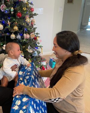 Carla Esparza Instagram - Merry Christmas from our family to yours🎄! We couldn’t be happier than to be celebrating with our son Donovan in our new home 🏡 . Our little Donovan loves to talk, move, smile, and laugh nonstop. Life has been a magnificent whirlwind, but I wouldn’t take a second back because it brought us here. Happy holidays and happy almost new year!😊🎄❤️