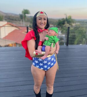 Carla Esparza Instagram - Happy Halloween 🎃 👻! Our little Hulk was sleepy, he’s been on night duty so he’s kinda tired 😂😴 #wonderwoman #hulk #clarkkent #superman #marvel