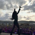 Carla Harvey Instagram - I love a good silhouette 😆one @butcherbabies show left on this European run...see you tonight at @tuskafestival in Helsinki ❤️#butcherbabies thanks for the photo @laia.mlloret