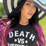 Carla Harvey Instagram - ☠️Summer goth mode engaged ☠️cool floppy doppy hat from @target EVEN COOLER muscle tank by me...grab a tshirt and some art from my site, link in bio and stories ❤️@prettygirlsdouglythings ❤️#carlaharveyart #prettygirlsdouglythings #deathvseverybody