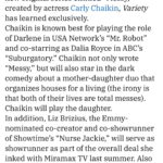 Carly Chaikin Instagram - Here you go y’all! Could not be more excited for “Messy” a show that I created, wrote and will also be acting in. And also have the dream team of @itsjuliebowen @curlefreye @miramax and the coolest show runner Liz Brixius (creator of nurse Jackie) Check out @variety for the full article 🙌🏻🙌🏻🙌🏻