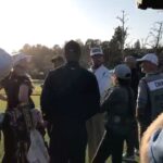 Carly Chaikin Instagram – Tiger and Bubba watching me tee off —> the disappointment when I landed just short of the green and into the bunker —> then asked them if they’d hit it out for me. What a day.