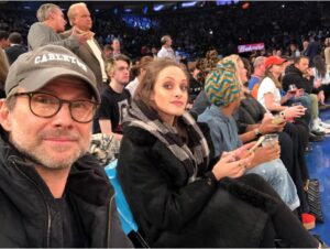 Carly Chaikin Instagram - Knicks game with @realchristianslater @britlopezslater. We’re becoming good New Yorkers. And I might be one of the few people who will eat nachos while sitting on the floor. Sorry not sorry.